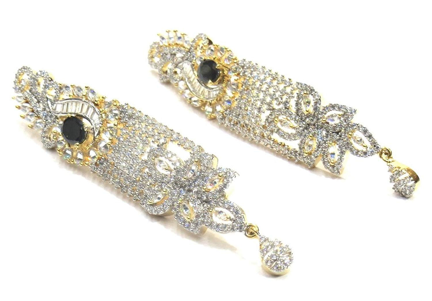 Jewelshingar Jewellery Fine Gold Plated Dangle & Drop Earrings For Girls ( 34716-ead-black )