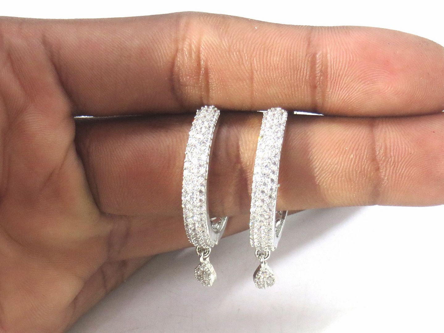 Jewelshingar Jewellery Silver Plated Diamond Earring For Women ( 62161EAD )
