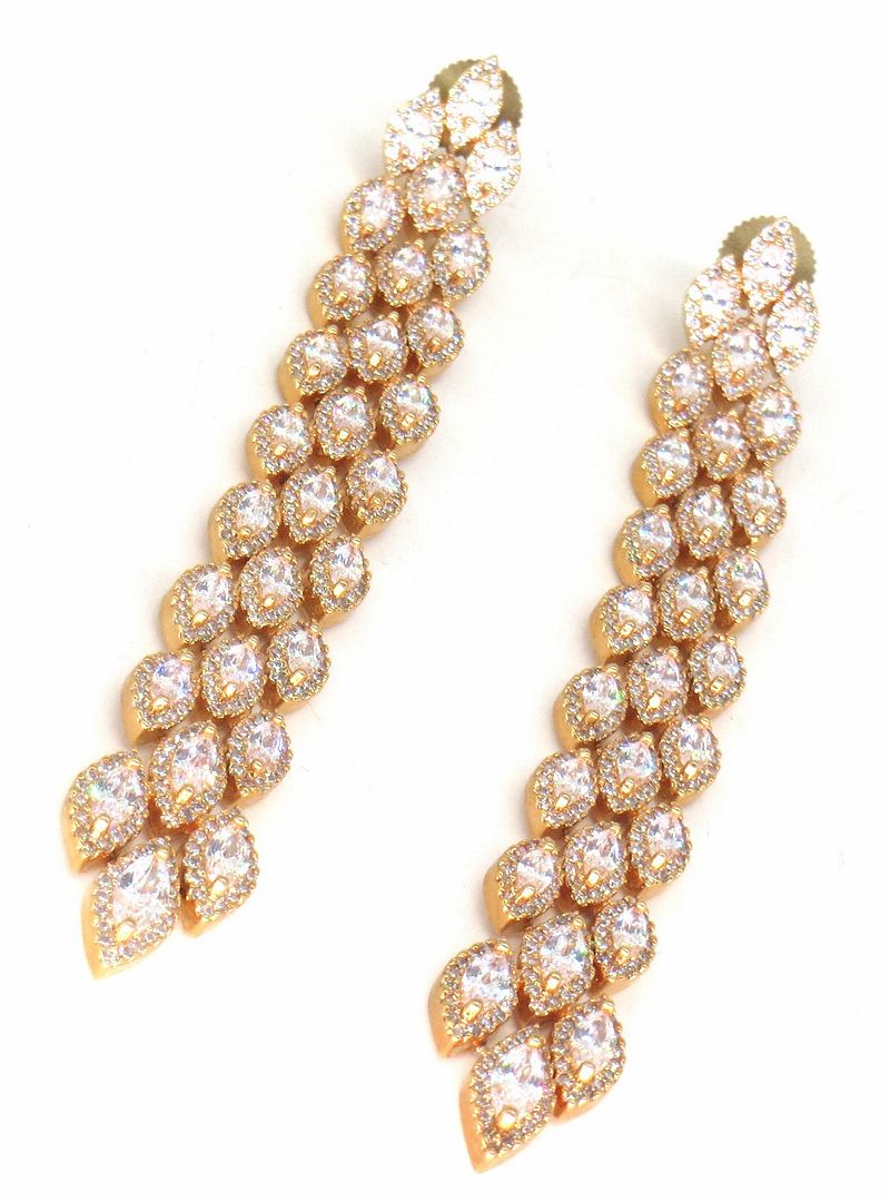 Jewelshingar Jewellery RoseGold Plated Diamond Earrings For Women ( 62514EAD )