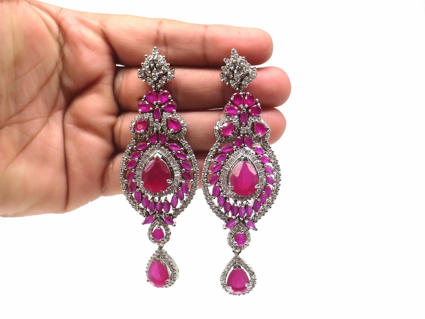 Jewelshingar Jewellery Silver Plated Diamond Earrings For Women ( 62519EAD )