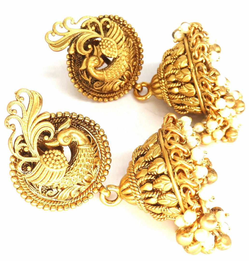 Jewelshingar Jewellery Gold Plated Diamond Earrings For Women ( 62693PEJ )