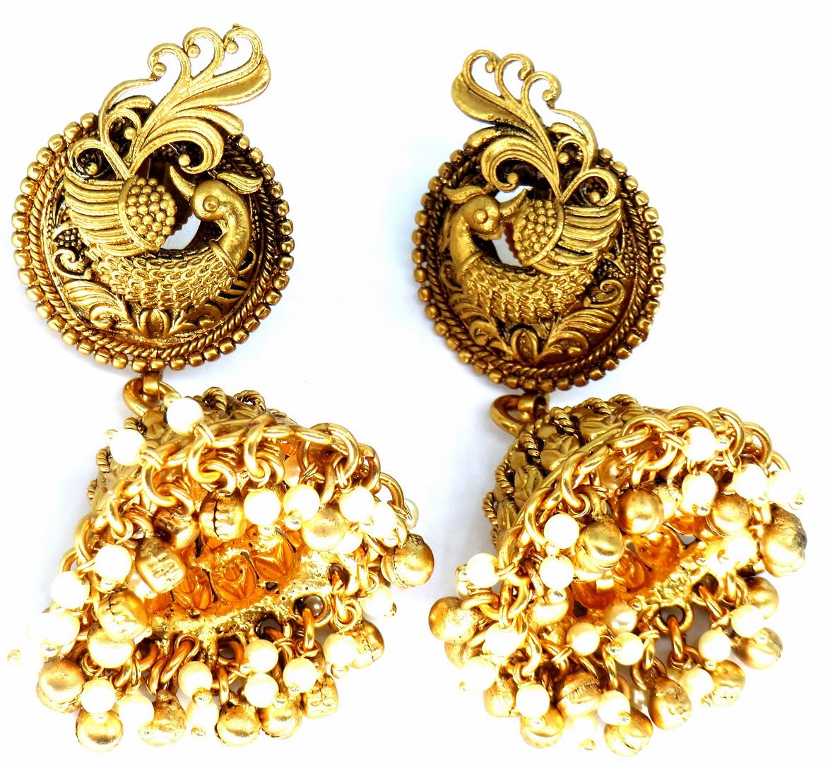 Jewelshingar Jewellery Gold Plated Diamond Earrings For Women ( 62693PEJ )