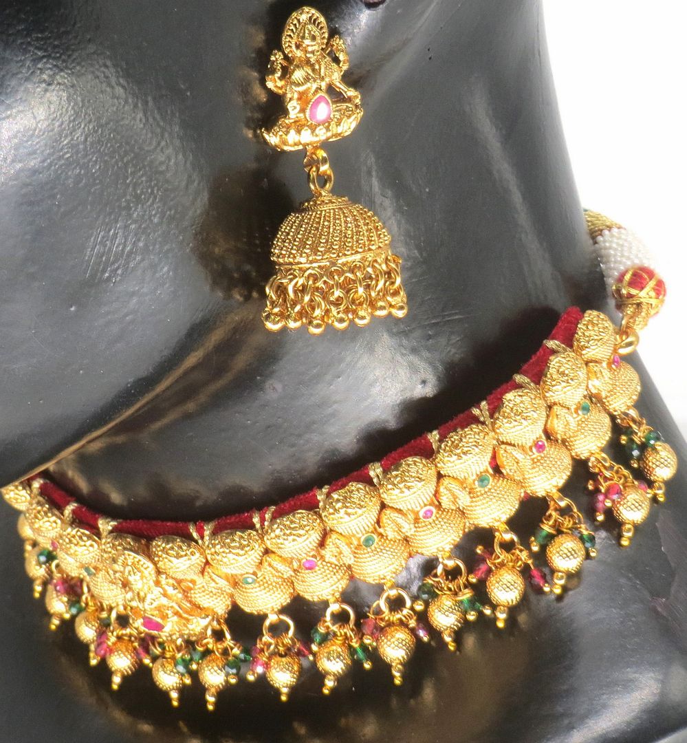 Jewelshingar Jewellery Fine Antique Polki Kundan Gold Plated Multi Colour Necklace For Women ( 62773AST )