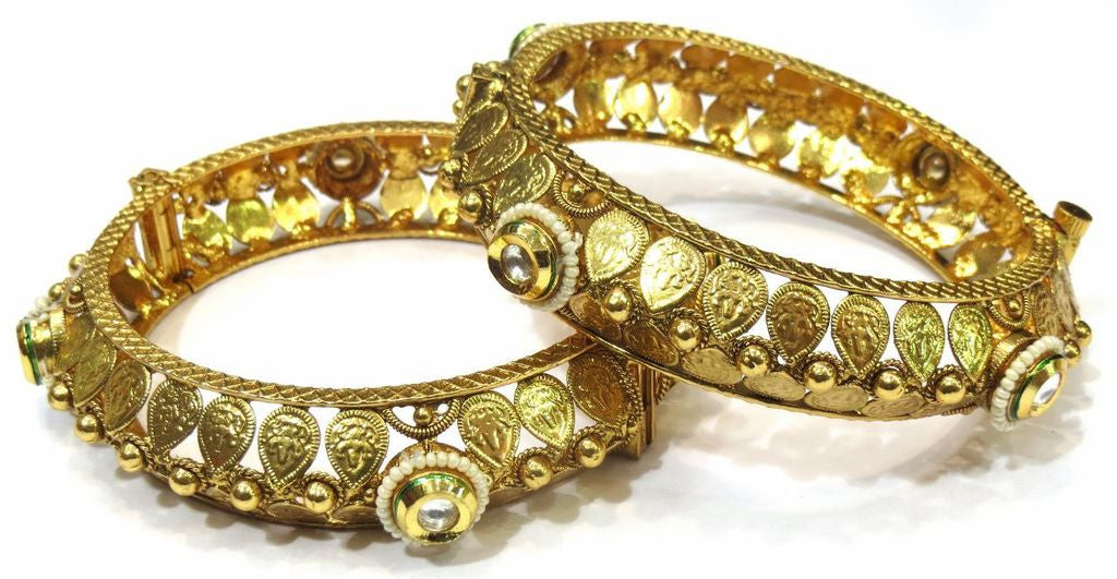 Jewelshingar Antique Gold plated Bangles Set For Women Jewellery ( 6291-m-2.4 ) - JEWELSHINGAR