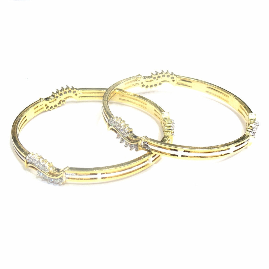 Jewelshingar Jewellery American Diamond Bangles For Women ( 6857-jb-P ) - JEWELSHINGAR