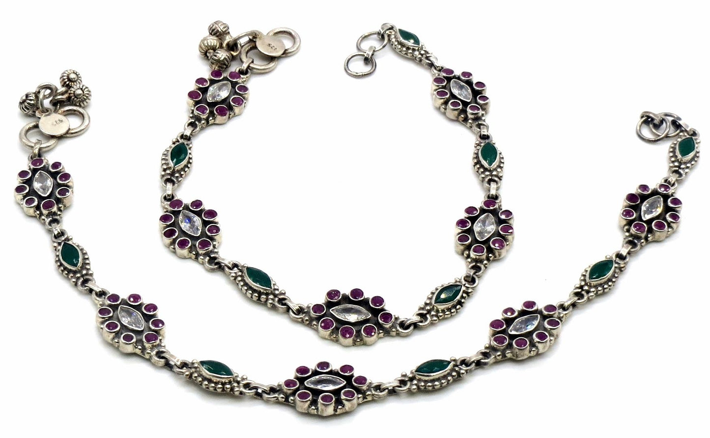 Jewelshingar Jewellery Multi Colour Payal Anklet For Women ( 70128SSP )