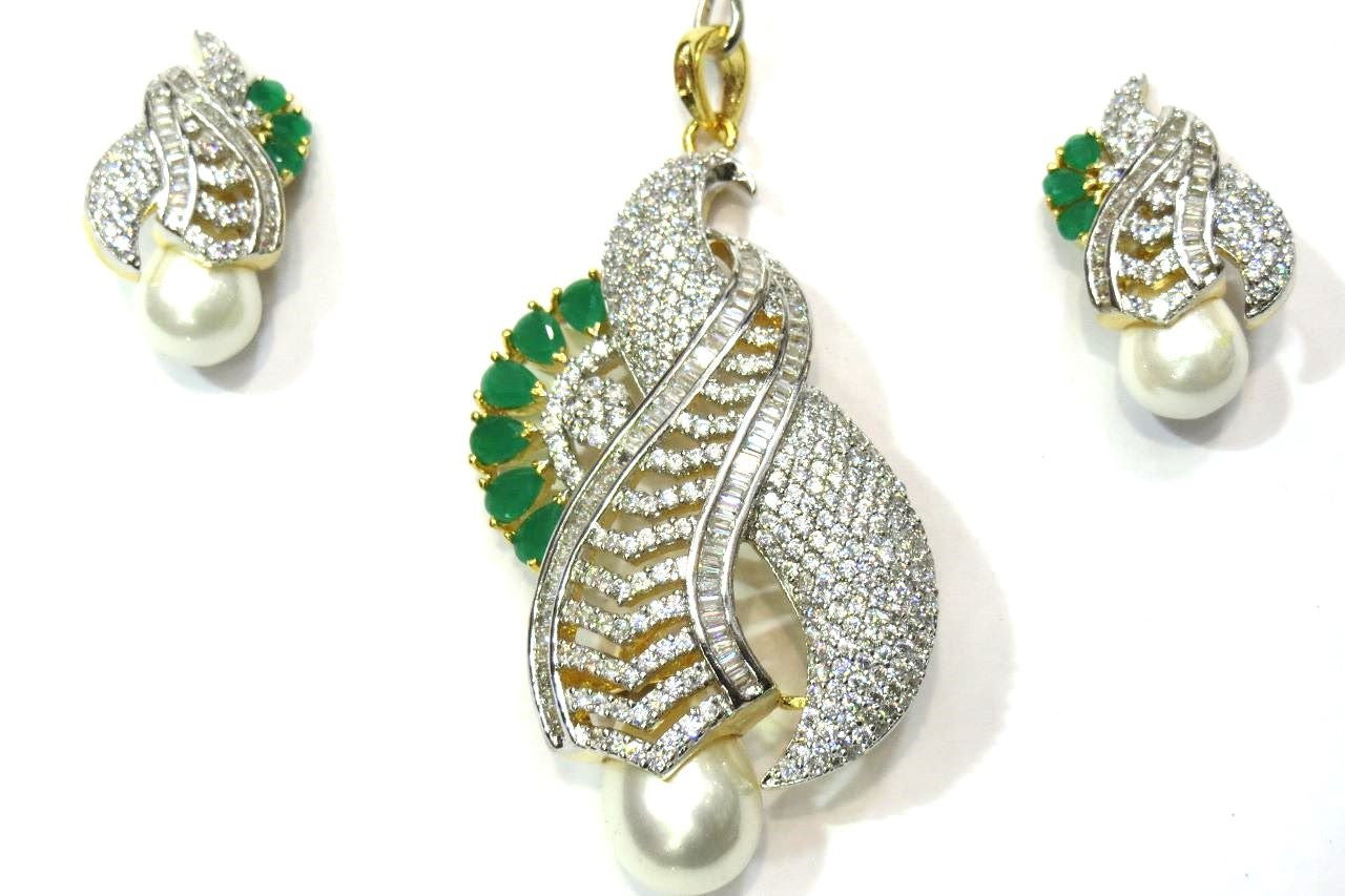 Jewelshingar Girl's Diamond Look Pendant Set Black Jewellery ( FA5033 ) - JEWELSHINGAR