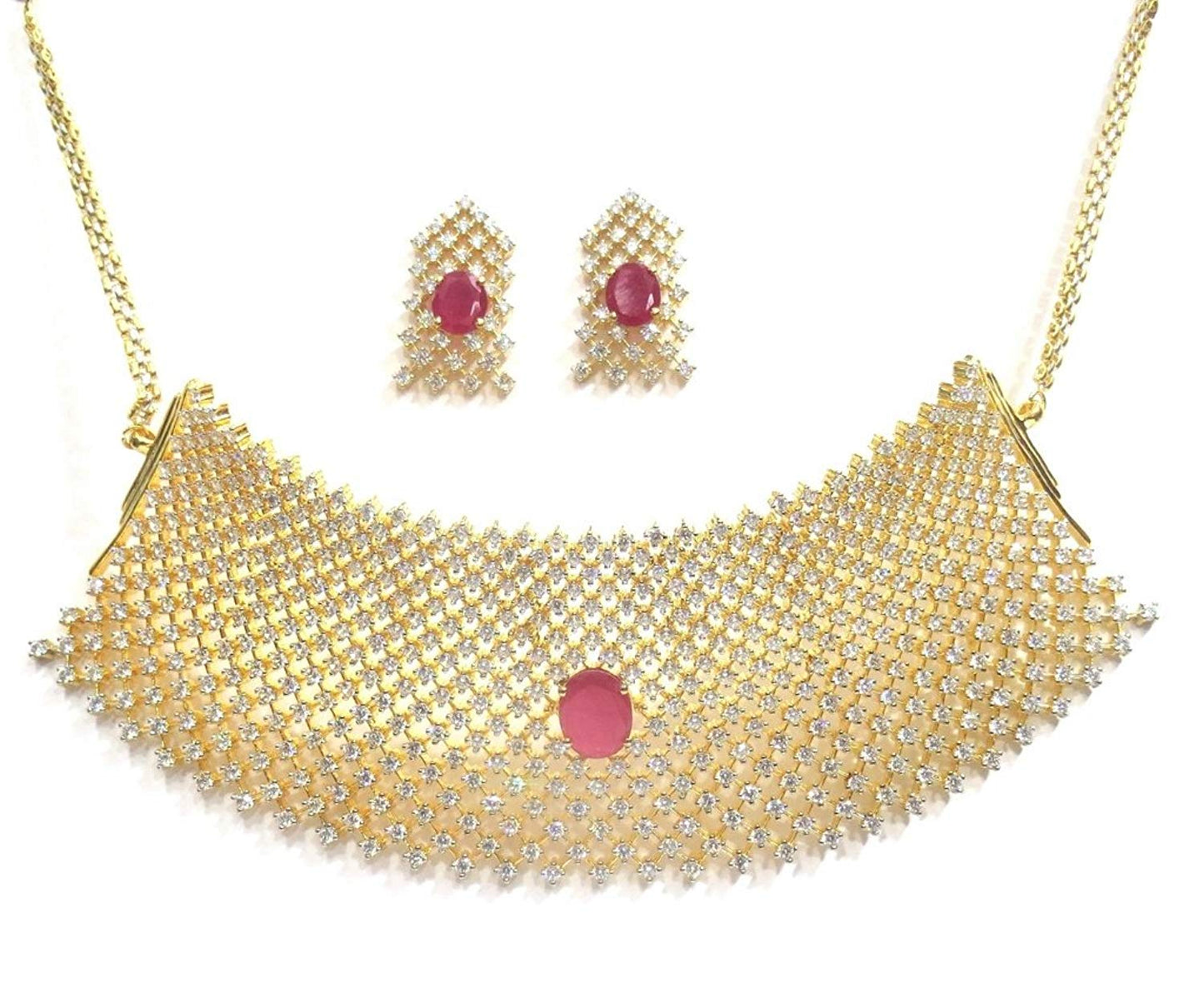 Jewelshingar Jewellery Fine Quality Choker Set For Women ( 32958-nad-ruby )