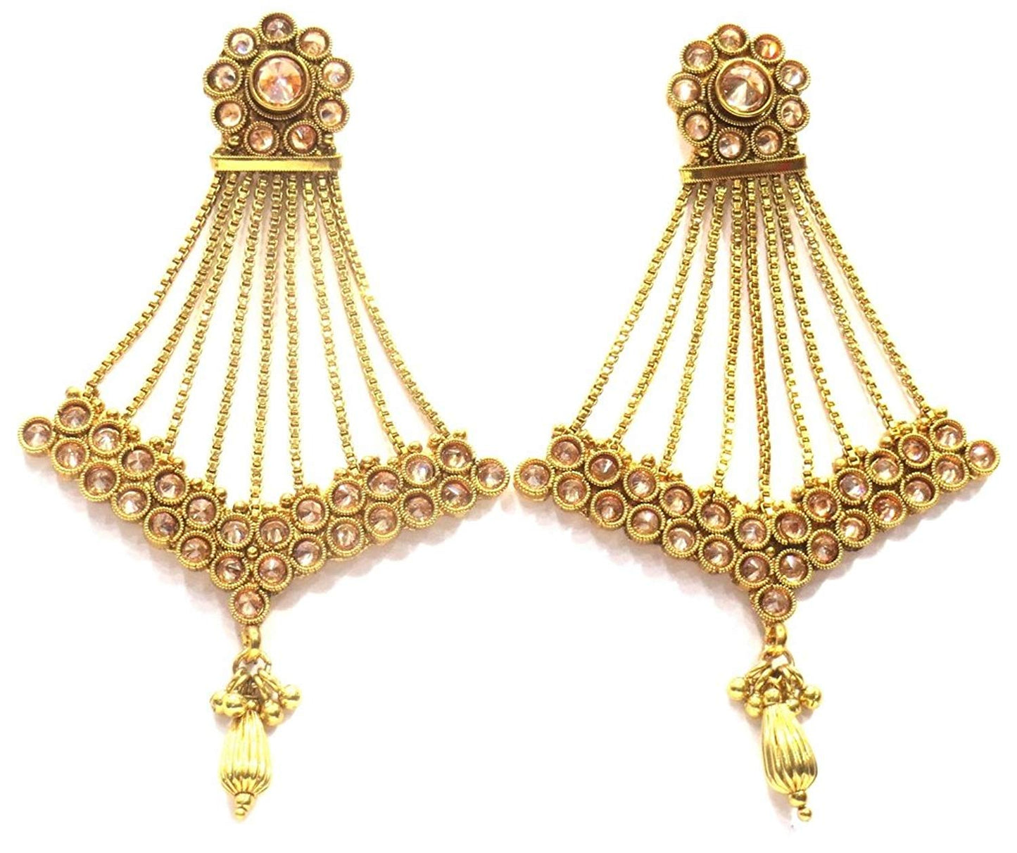 Jewelshingar Jewellery Fine Gold Plated Dangle & Drop Earrings For Girls ( 34936-pe )