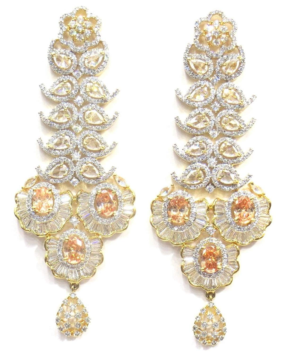 Jewelshingar Jewellery Fine Gold Plated Dangle & Drop Earrings For Girls ( 34414-ead-gold )