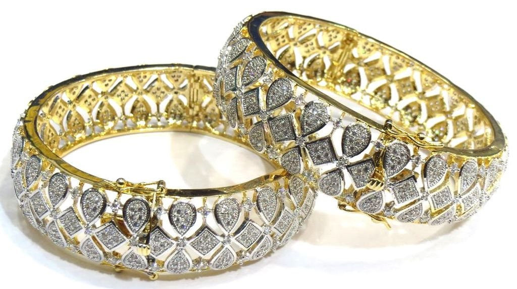 Jewelshingar Cubic Zirconia Bangles Set For Women Jewellery ( 7087-2.6-1-jb ) - JEWELSHINGAR