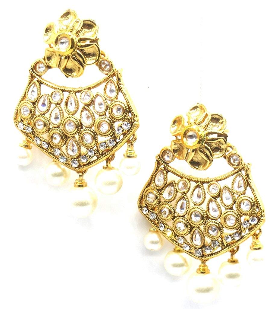 Jewelshingar Jewellery Antique Plated Gold Colour Earrings For Women (44967-pe)