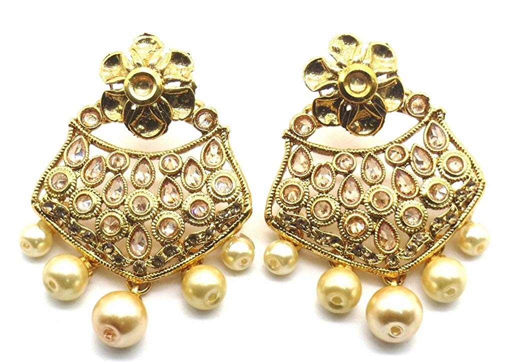 Jewelshingar Jewellery Antique Plated Gold Colour Earrings For Women (44967-pe)