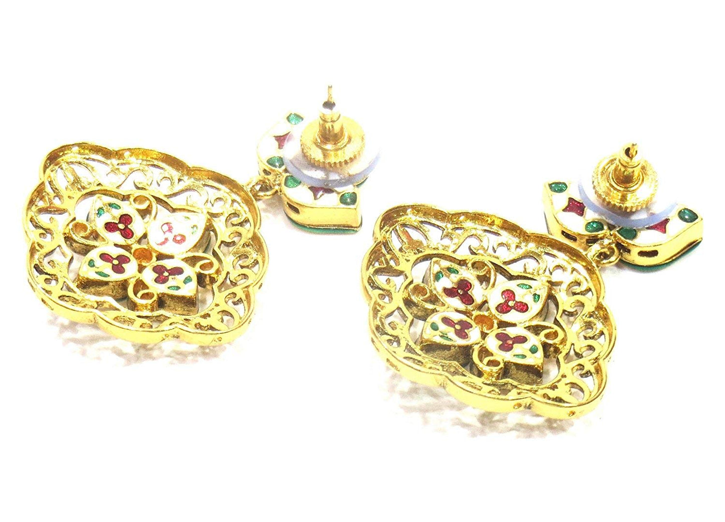 Jewelshingar Jewellery Shingar Jewellery Polki Kundan Super Fine Earrings For Women ( 41970-earrings-ace-ruby )