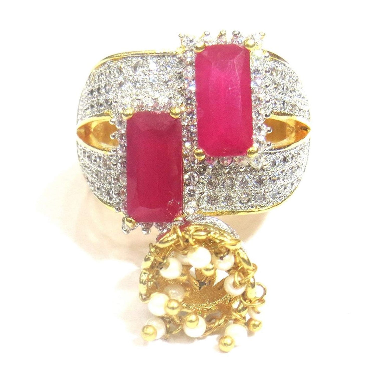 Jewelshingar Jewellery Fine Gold Plated Finger Ring For Women ( 31707-ring-ruby-15 )