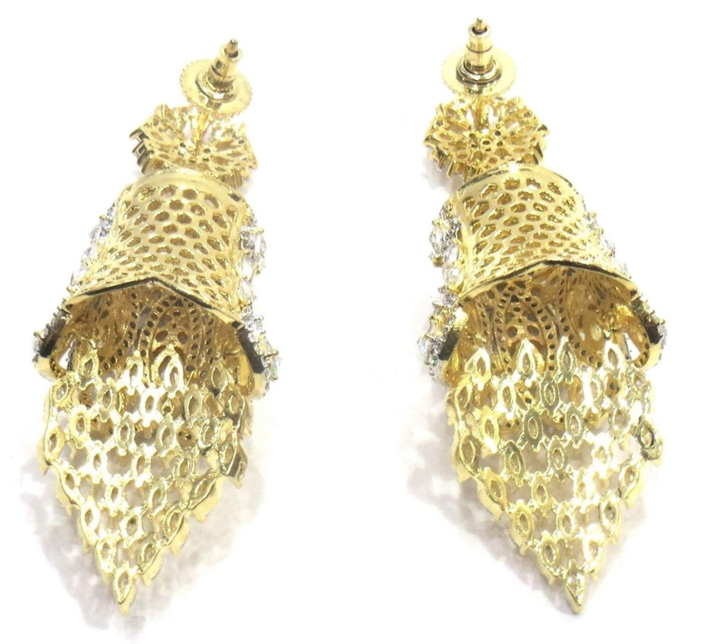 Jewelshingar Jewellery Fine Gold Plated Dangle & Drop Earrings For Girls ( 34277-ead )