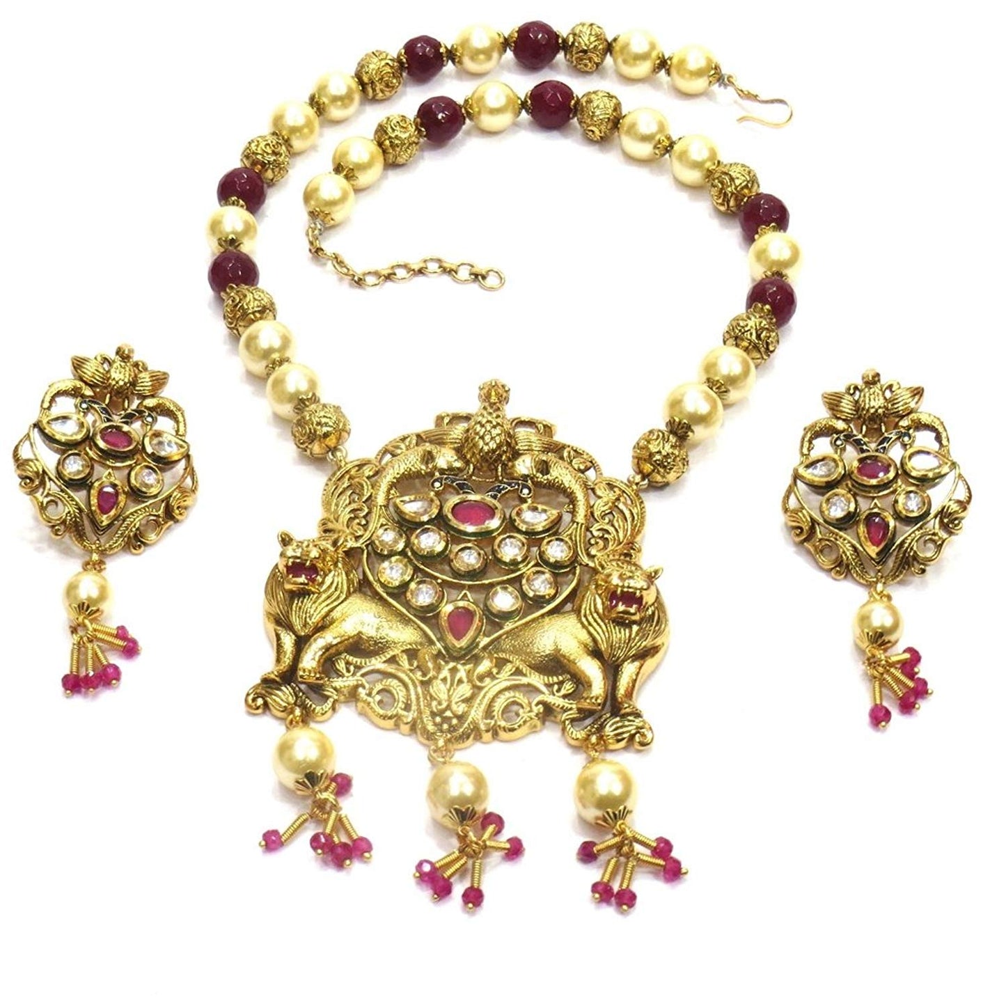 Jewelshingar Jewellery Exclusive Necklace Pendant Set For Women ( 37552-acs-ps-ruby )