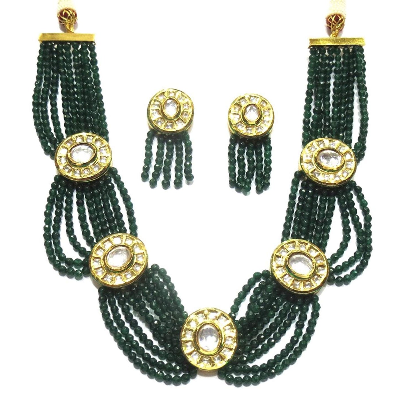 Jewelshingar Jewellery Gold Plated Necklace Set In Gold Colour For Women ( 21237-acs )