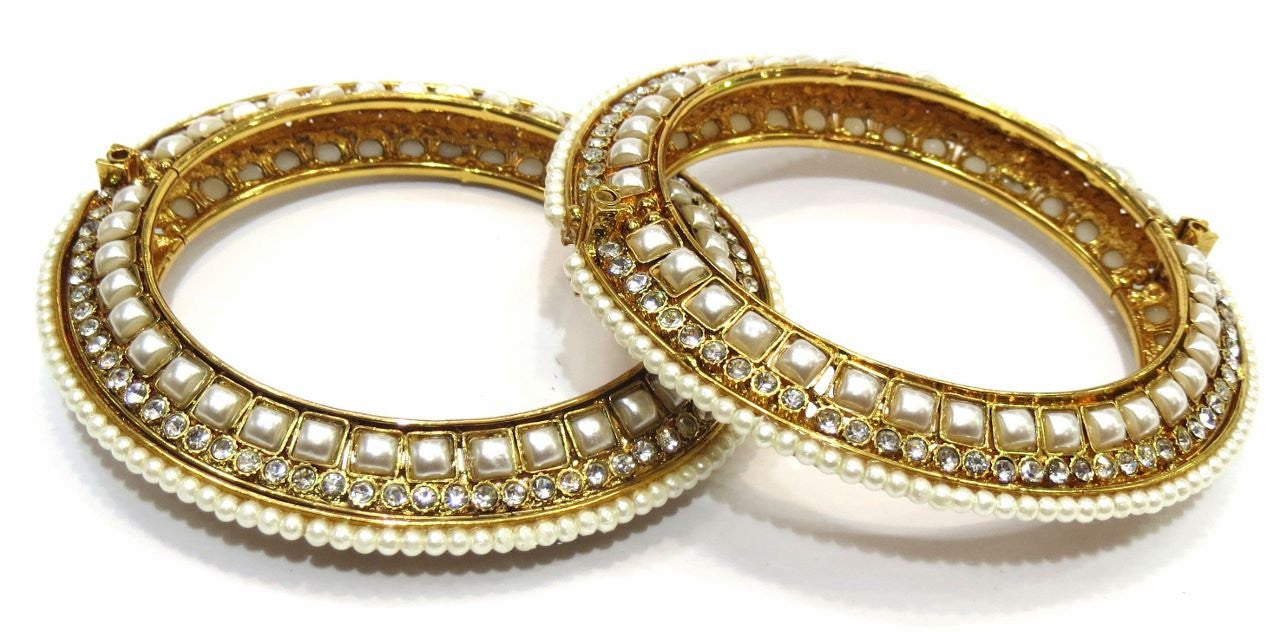 Jewelshingar Girl's Antique Gold Look Screw Open Bangles Set 2.4 Jewellery ( 5293-m-2.4-a ) - JEWELSHINGAR