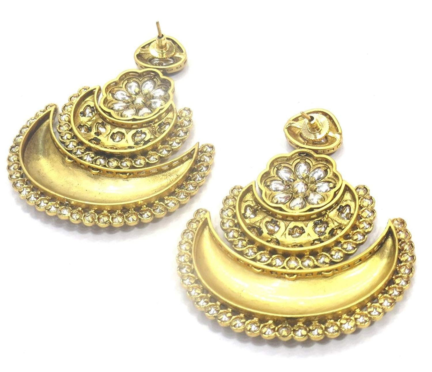 Jewelshingar Jewellery Polki Kundan Dangle & Drop Earrings Earings For Women ( 37139-dce )