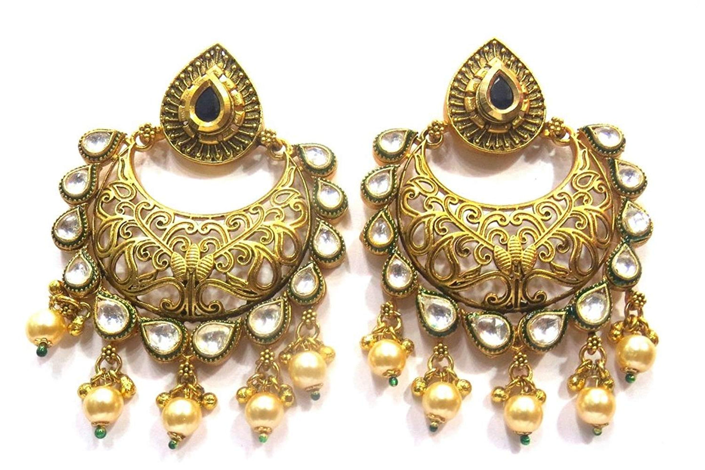 Jewelshingar Jewellery Antique Look Dangle & Drop Earrings Earings For Women ( 37025-pe-blue )