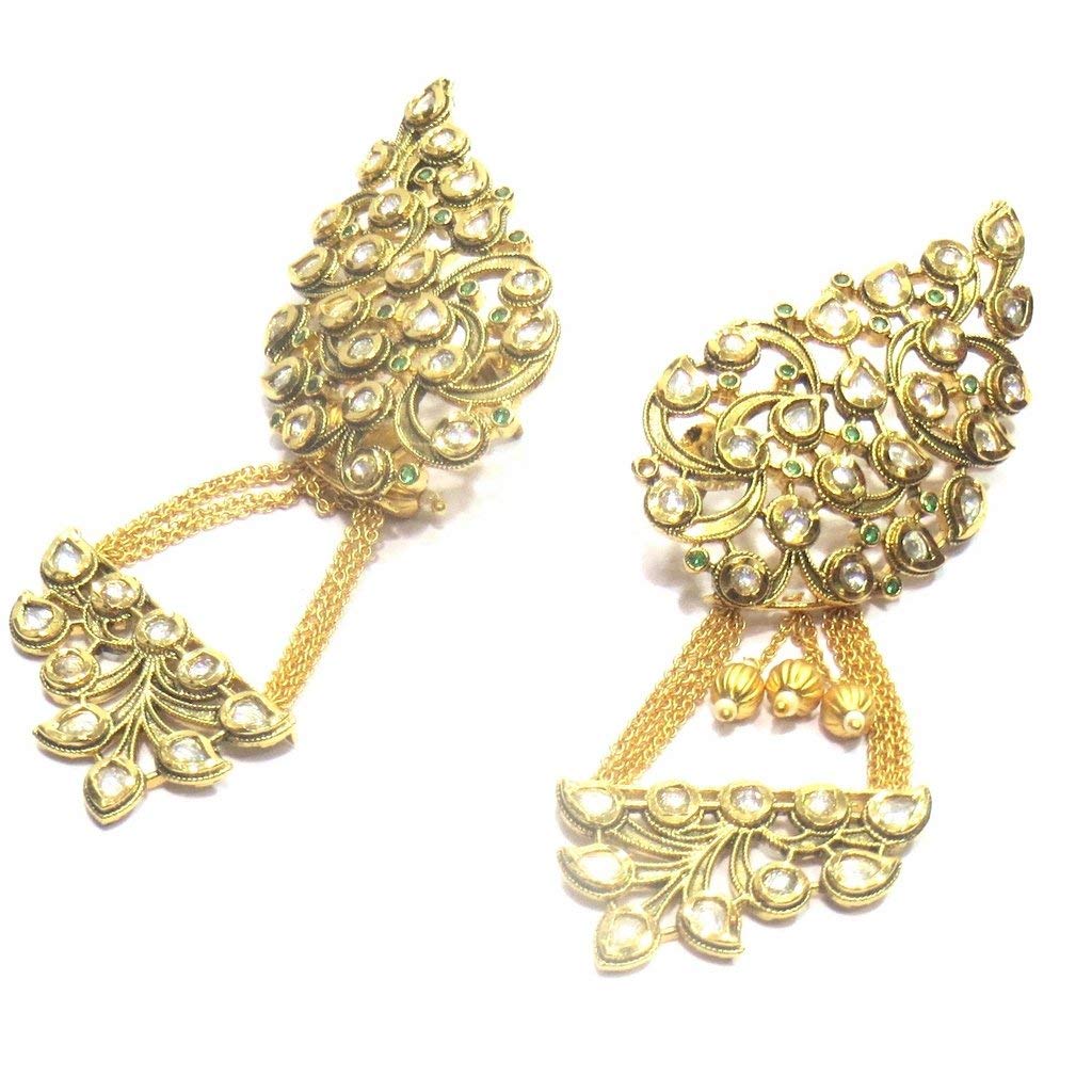 Jewelshingar Jewellery Gold Plated Green Colour Earrings For Women (43516-dce-green)