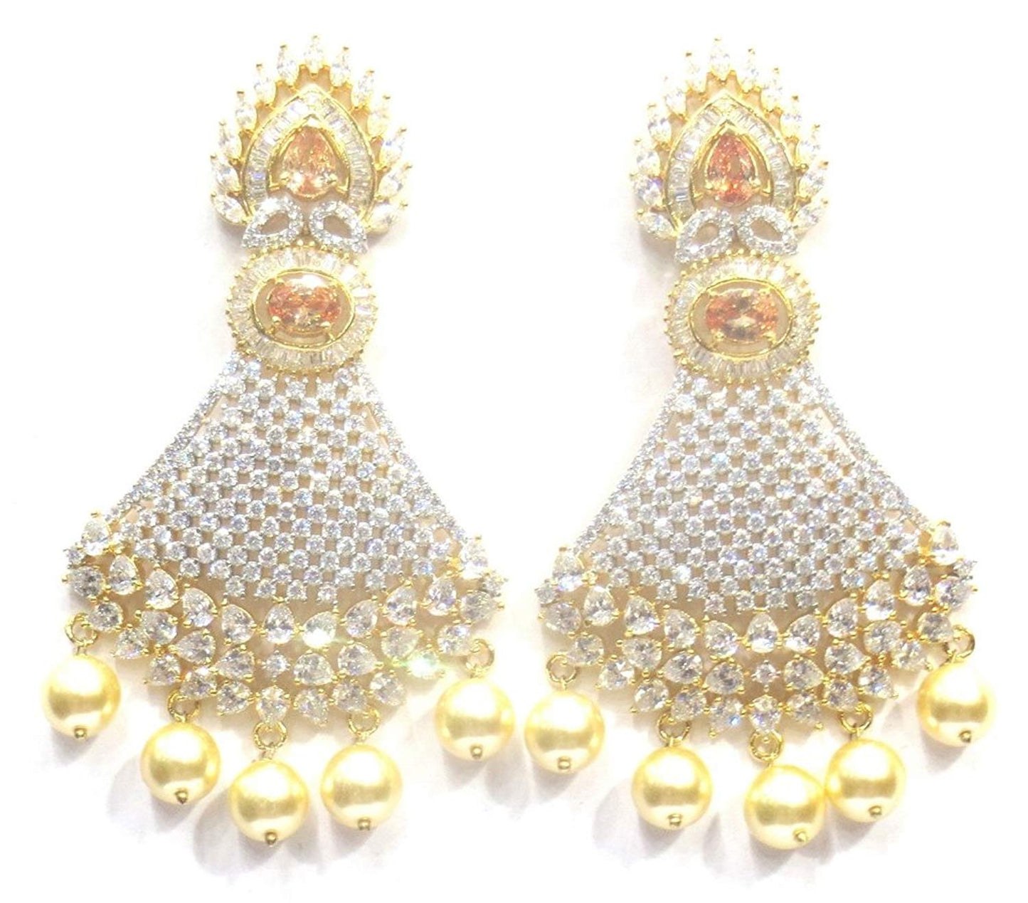 Jewelshingar Jewellery Fine Gold Plated Dangle & Drop Earrings For Girls ( 34440-ead-gold )