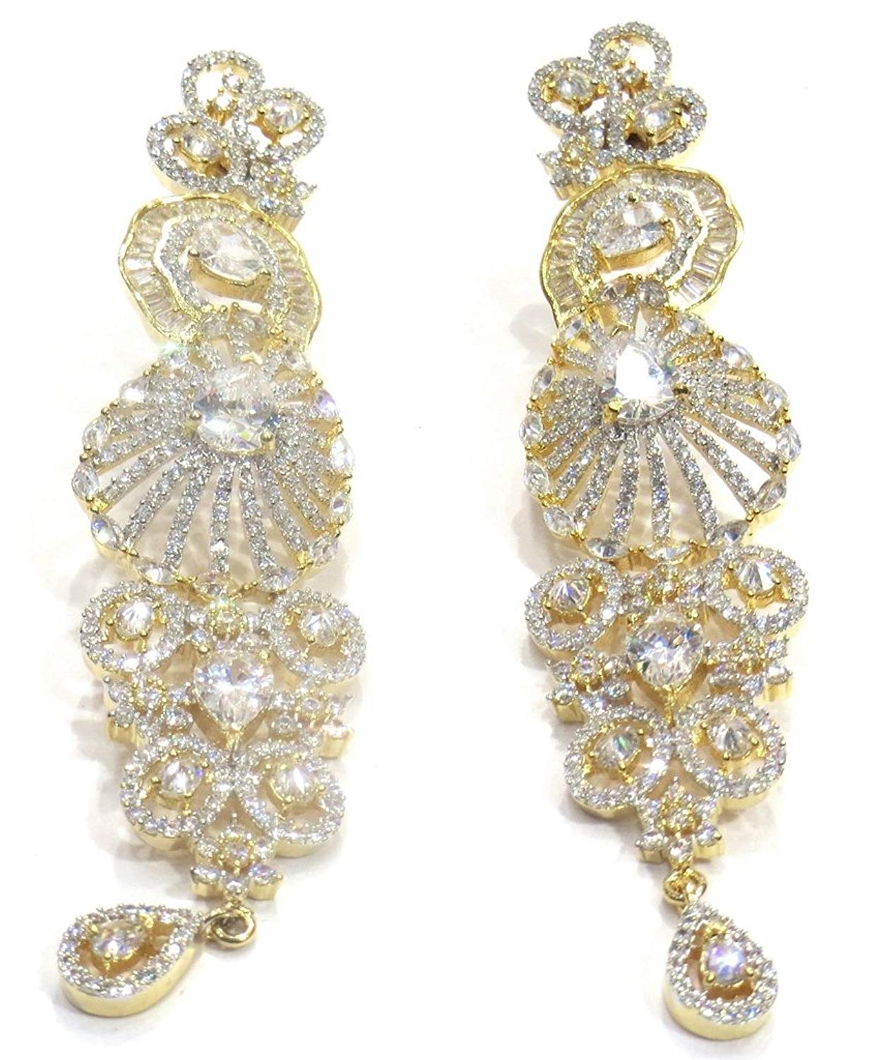 Jewelshingar Jewellery Fine Gold Plated Dangle & Drop Earrings For Girls ( 34197-ead )