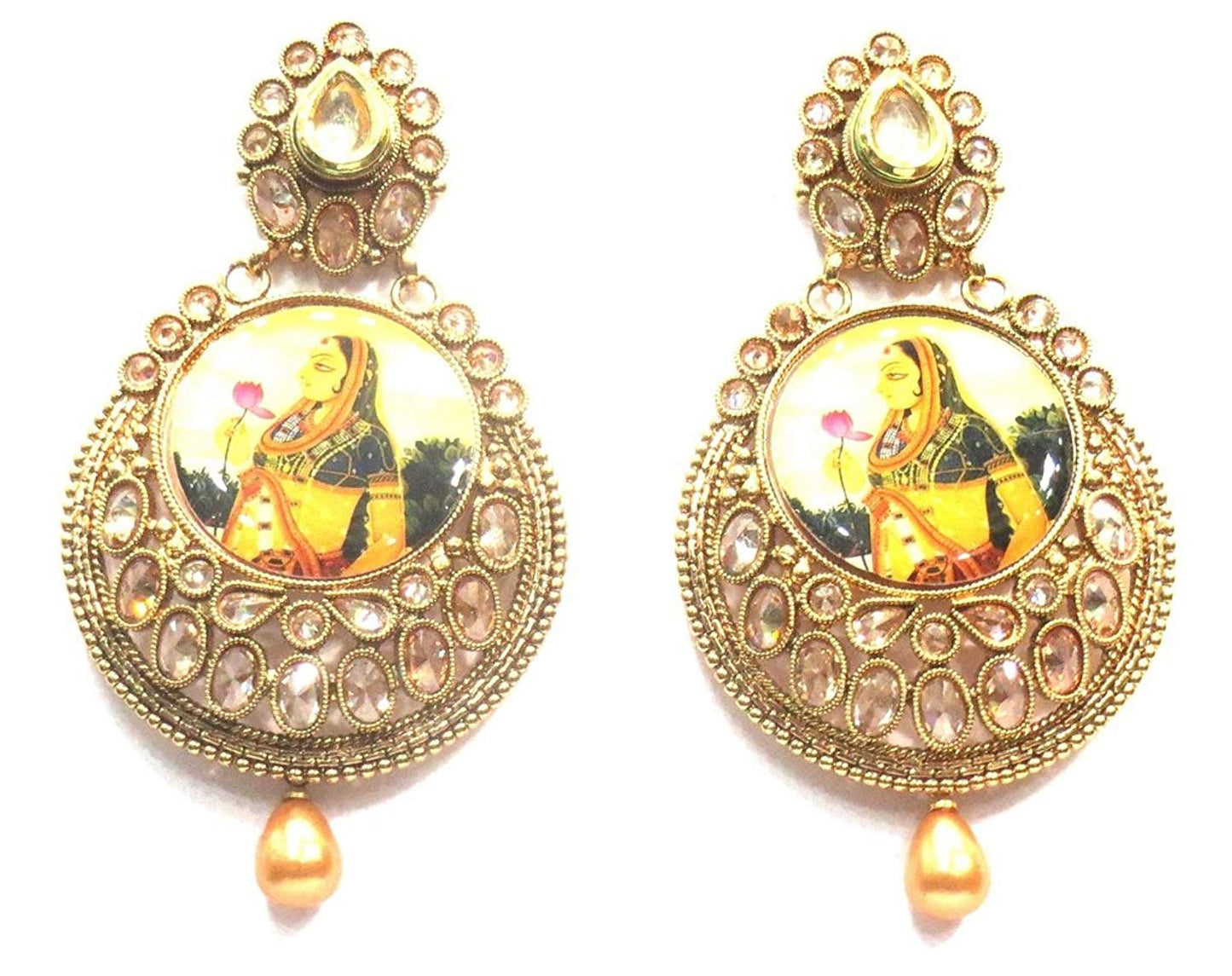Jewelshingar Jewellery Fine Gold Plated Dangle & Drop Earrings For Girls ( 34746-pe )