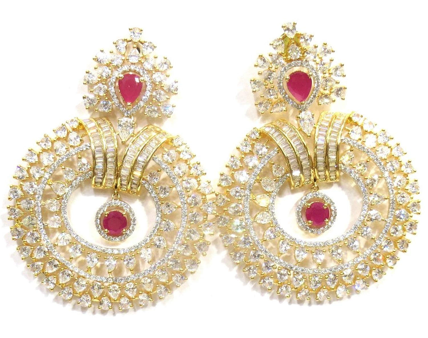 Jewelshingar Jewellery Shingar Jewellery Dangle & Drop Earrings For Women ( 42217-ead-ruby )