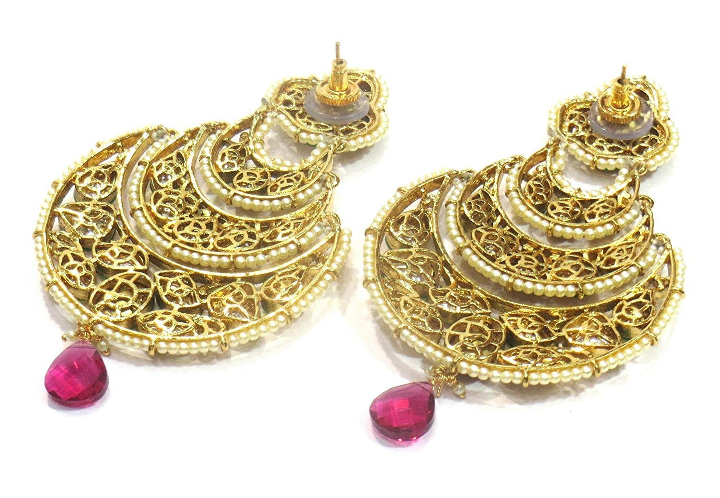 Jewelshingar Jewellery Shingar Jewellery Polki Kundan Super Fine Earrings For Women ( 41865-earrings-ruby-ace )