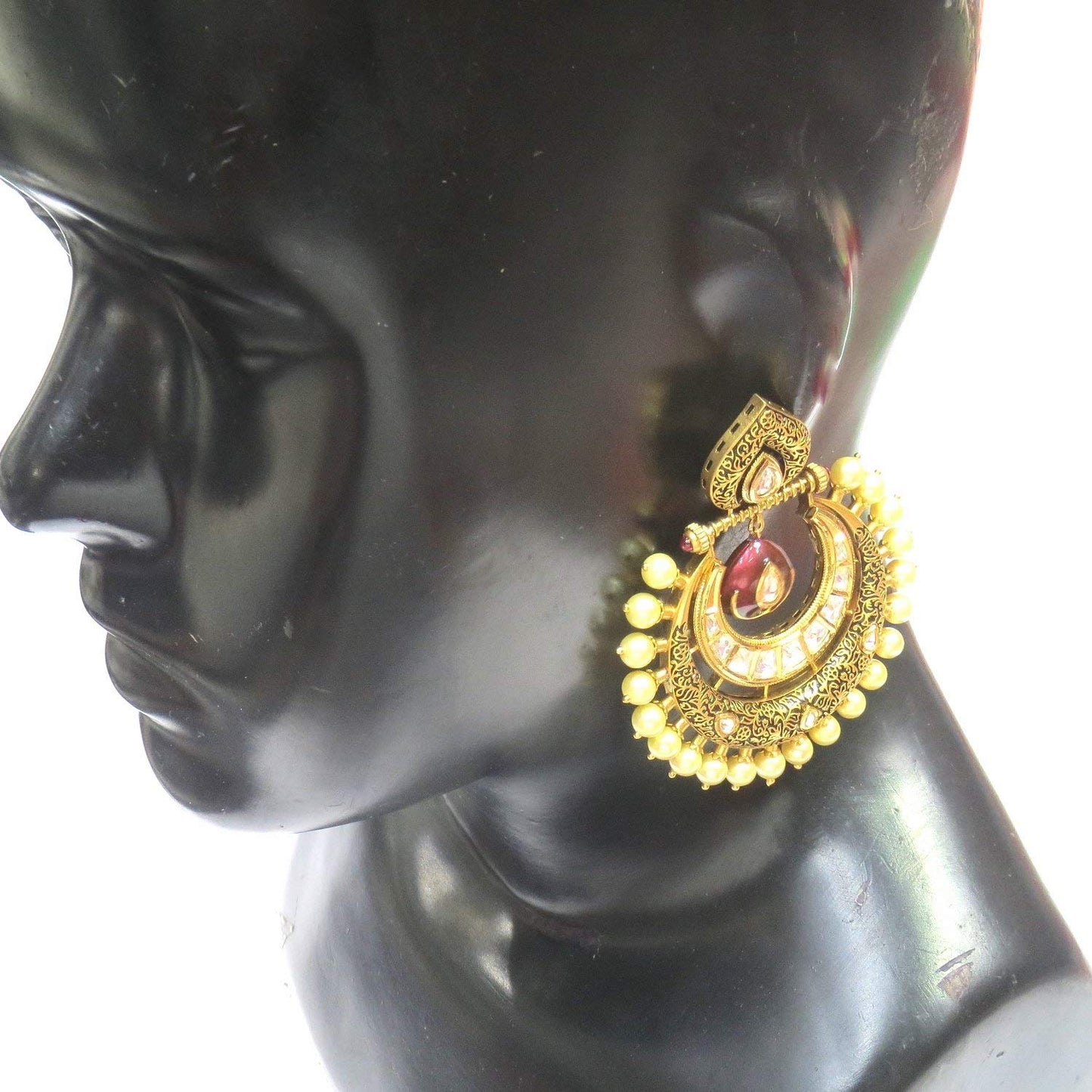 Jewelshingar Jewellery Shingar Jewellery Polki Kundan Super Fine Earrings For Women ( 41877-earrings-dce )