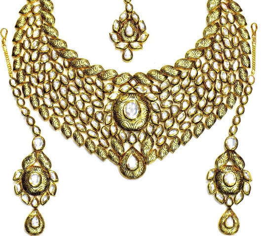 Jewelshingar Women's Kundan Polki Necklace Set In Fine Quality Jewellery ( 3635-acs-a ) - JEWELSHINGAR