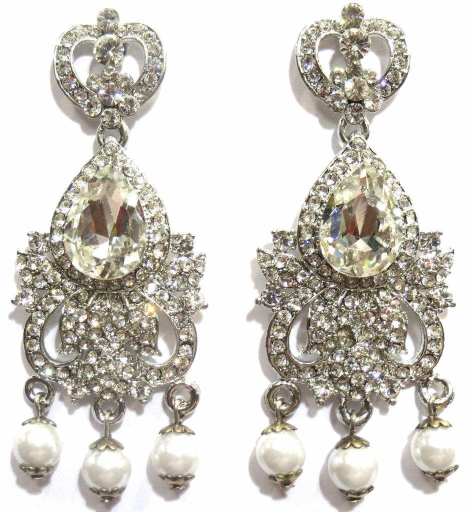 Shingar Jewelry Ksvk Jewels Cubic Zirconia Earrings Danglers For Women Jewellery ( 8423-ez-silver ) - JEWELSHINGAR