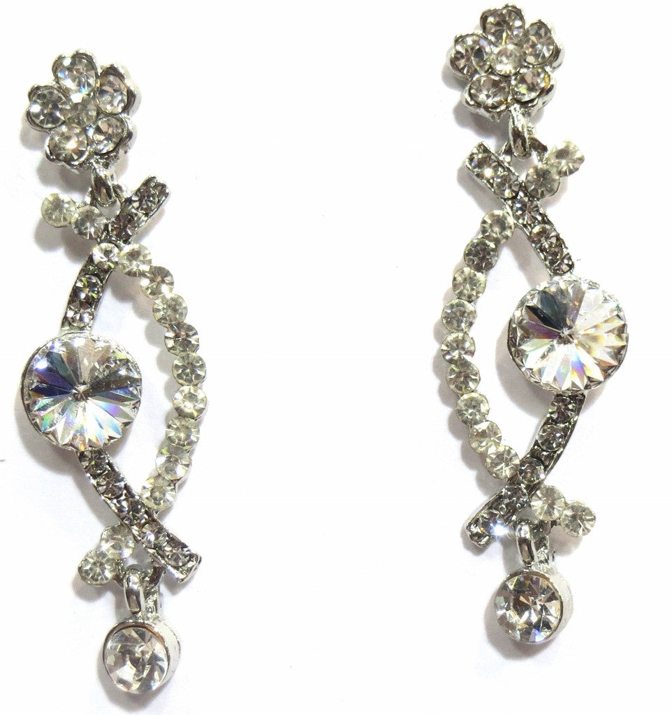Shingar Jewelry Ksvk Jewels Cubic Zirconia Earrings Danglers For Women Jewellery ( 8427-ez-silver ) - JEWELSHINGAR
