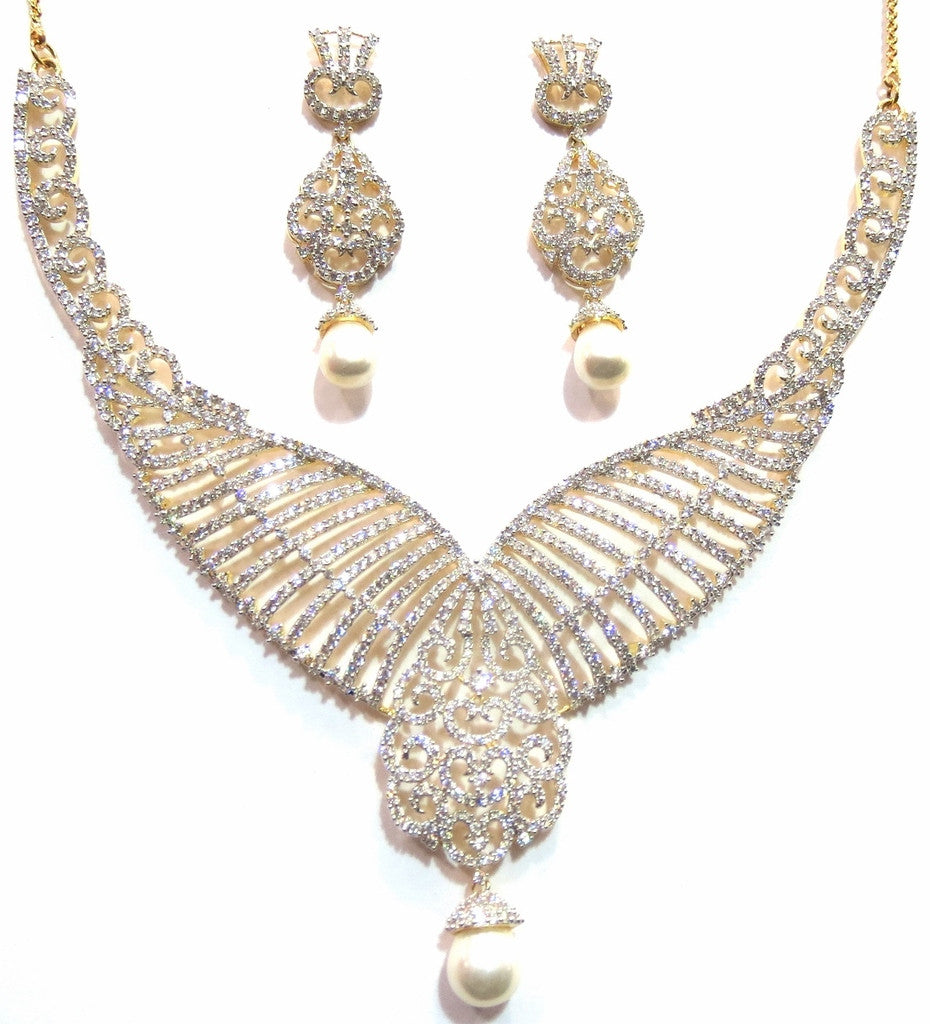 Jewelshingar American Diamonds Necklace Set For Women Jewellery ( 8956-nad ) - JEWELSHINGAR