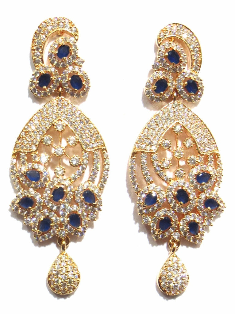 Jewelshingar Cubic Zirconia Earrings Danglers For Women Jewellery ( 9078-ead-clear ) - JEWELSHINGAR