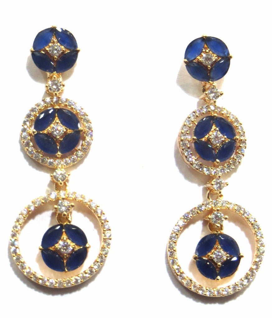 Jewelshingar Cubic Zirconia Earrings Danglers For Women Jewellery ( 9063-ead-ruby ) - JEWELSHINGAR