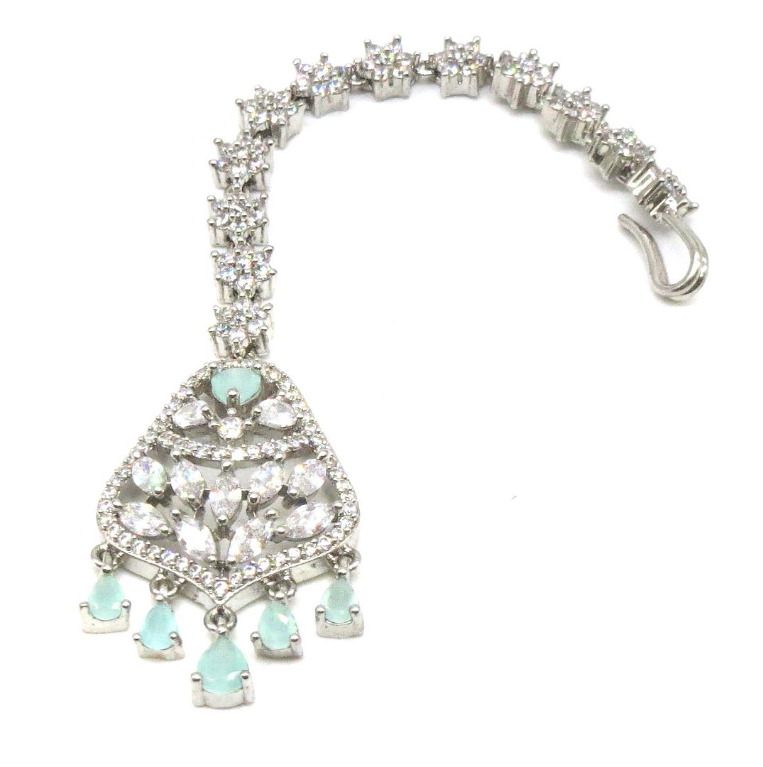 Jewelshingar Jewellery Silver Plated Diamond Maangtikka For Women ( 91823MTD )
