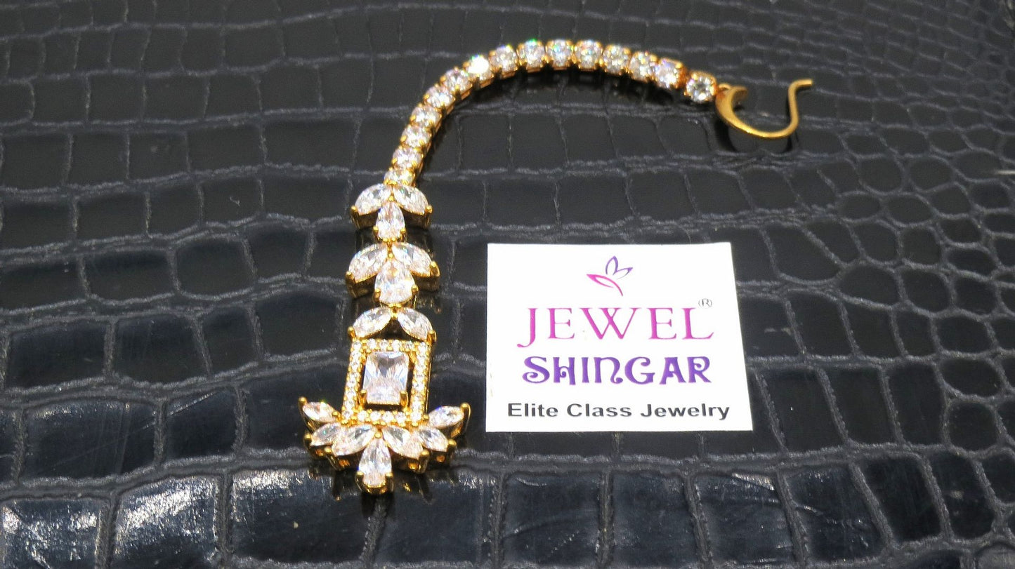 Jewelshingar Jewellery Gold Plated Diamond Maangtikka For Women ( 91830MTD )