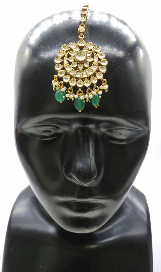 Jewelshingar Jewellery Gold Plated Kundan Maangtikka For Women ( 91869MTK )