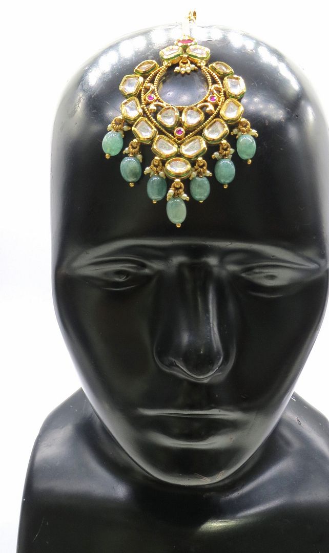 Jewelshingar Jewellery Gold Plated Kundan Maangtikka For Women ( 91875MTK )