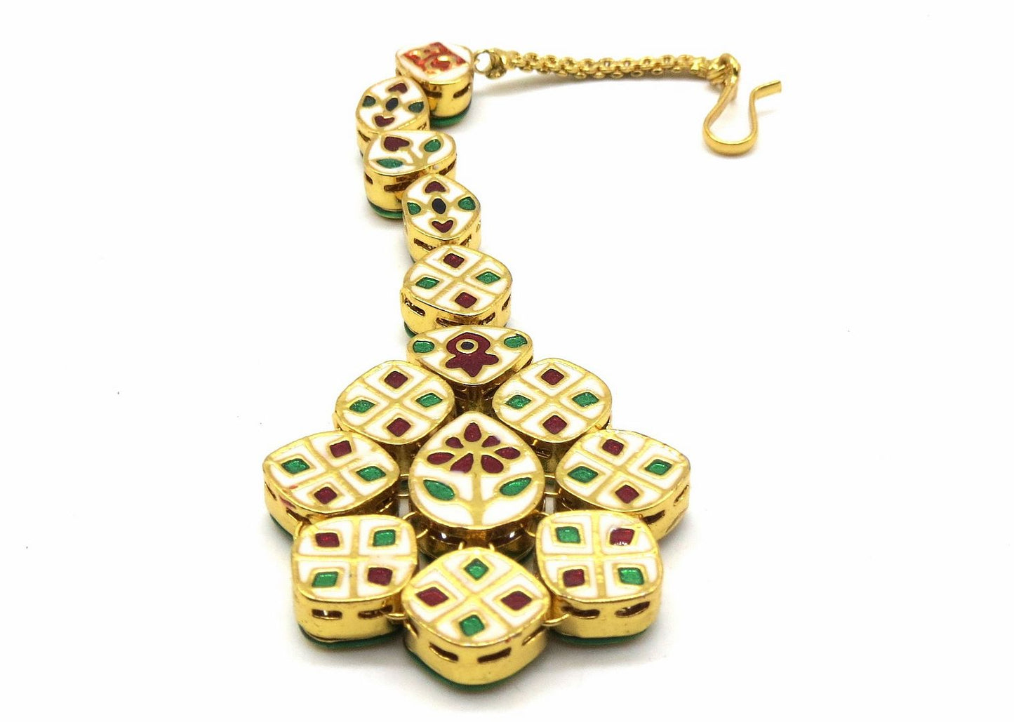 Jewelshingar Jewellery Gold Plated Kundan Maangtikka For Women ( 91888MTK )
