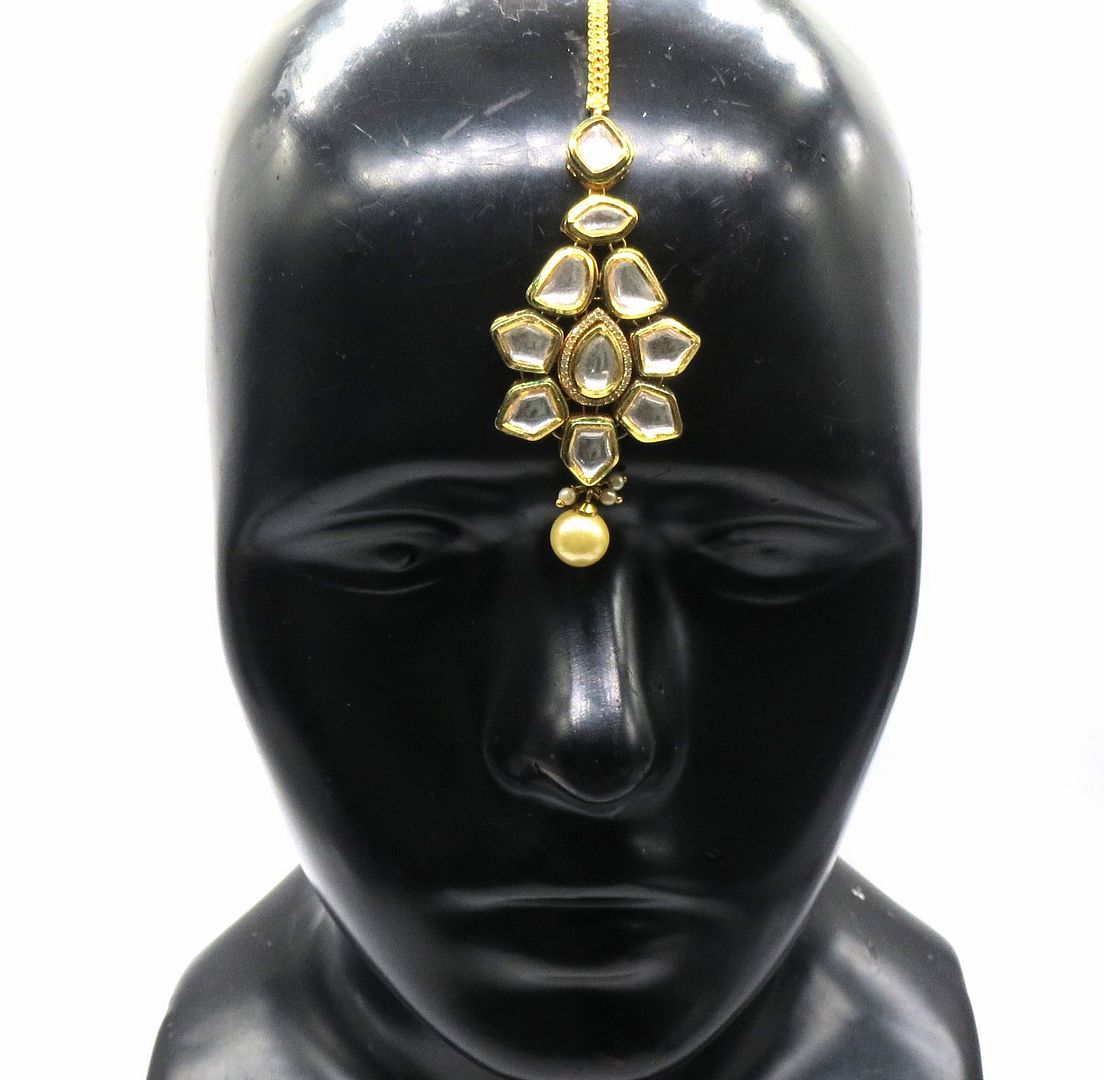 Jewelshingar Jewellery Gold Plated Kundan Maangtikka For Women ( 91899MTK )