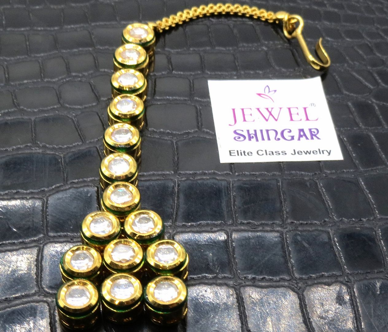 Jewelshingar Jewellery Gold Plated Kundan Maangtikka For Women ( 91914MTK )