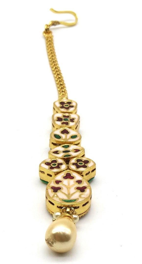 Jewelshingar Jewellery Gold Plated Kundan Maangtikka For Women ( 91929MTK )
