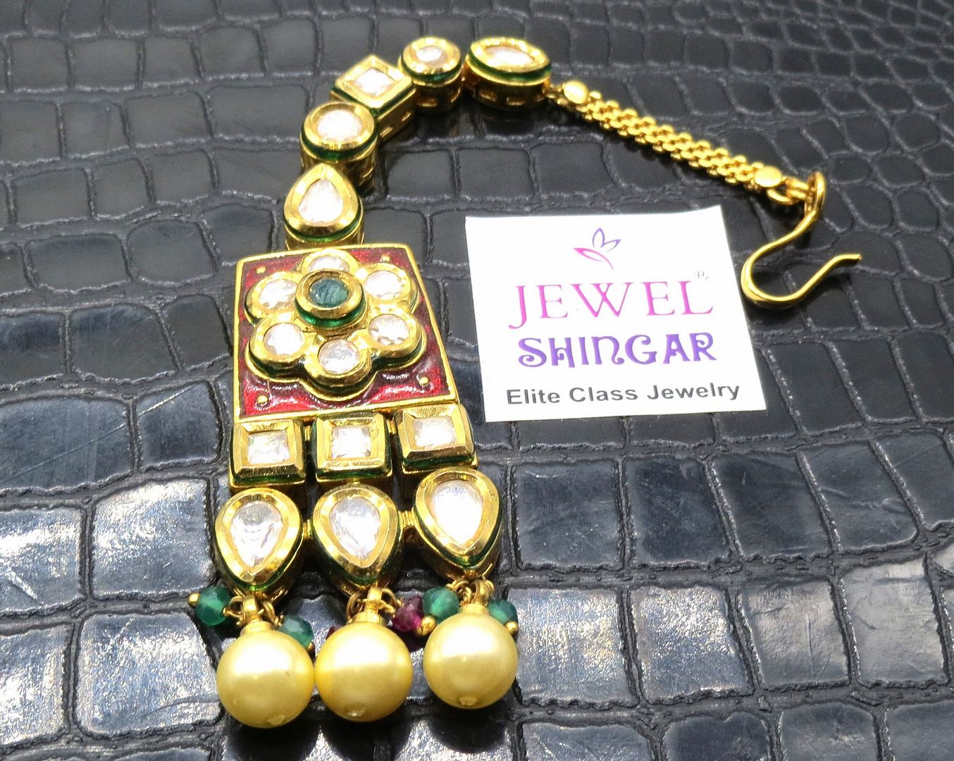 Jewelshingar Jewellery Gold Plated Kundan Maangtikka For Women ( 91934MTK )