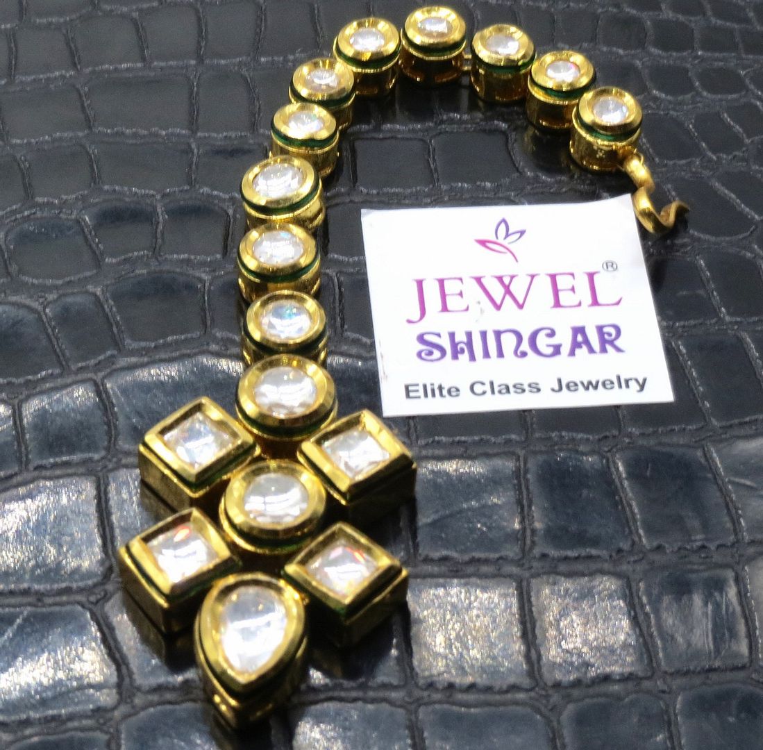 Jewelshingar Jewellery Gold Plated Kundan Maangtikka For Women ( 91939MTK )