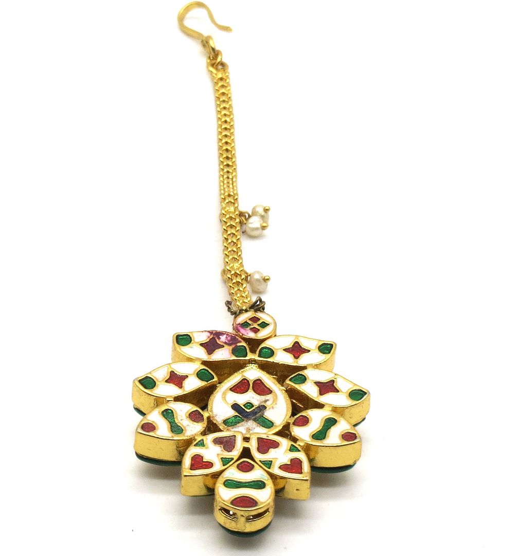 Jewelshingar Jewellery Gold Plated Kundan Maangtikka For Women ( 91944MTK )