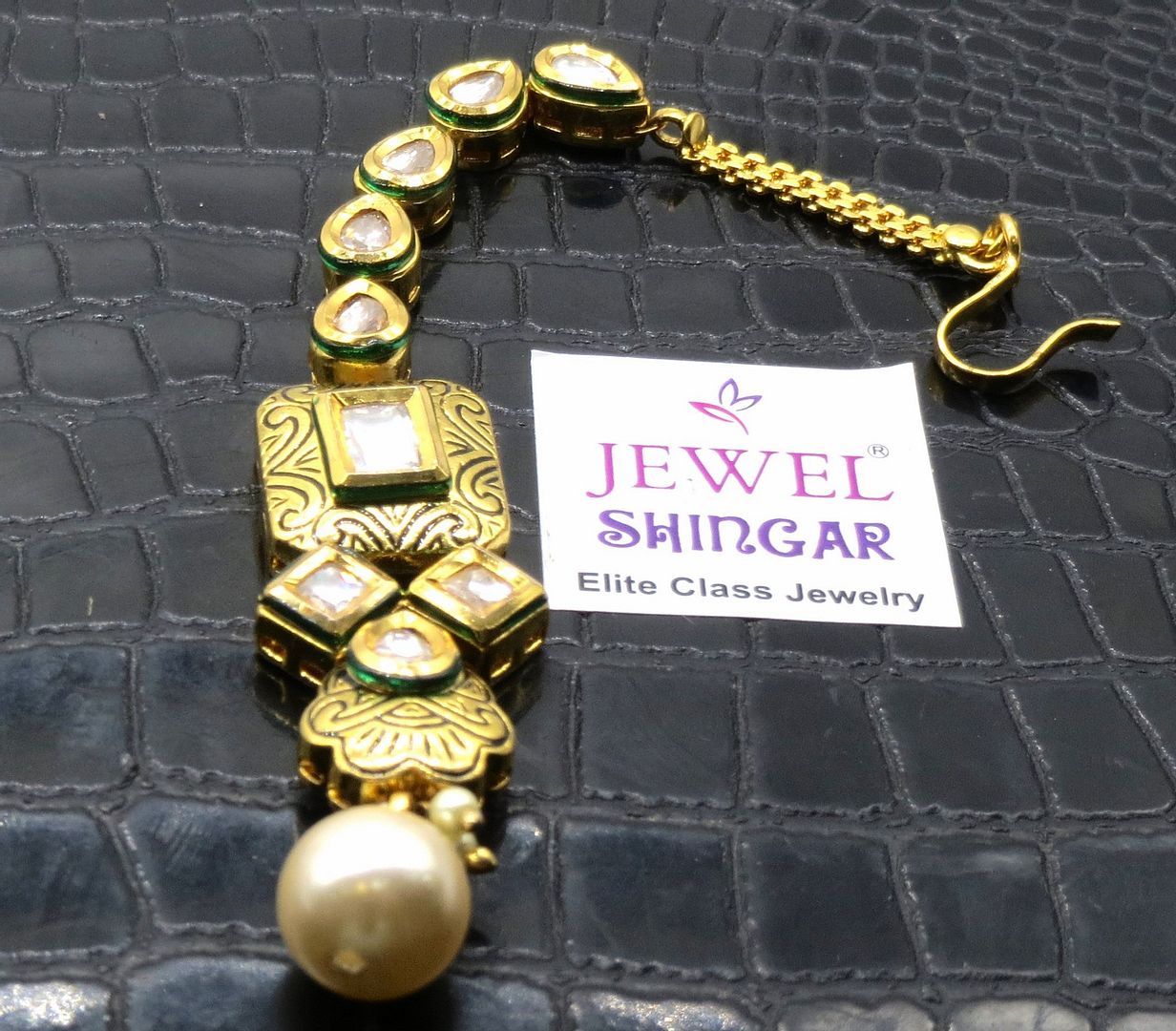 Jewelshingar Jewellery Gold Plated Kundan Maangtikka For Women ( 91955MTK )